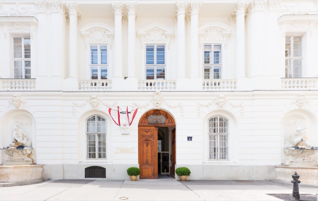 Detail of the façade of the main building of the Austrian Academy of Sciences in Vienna